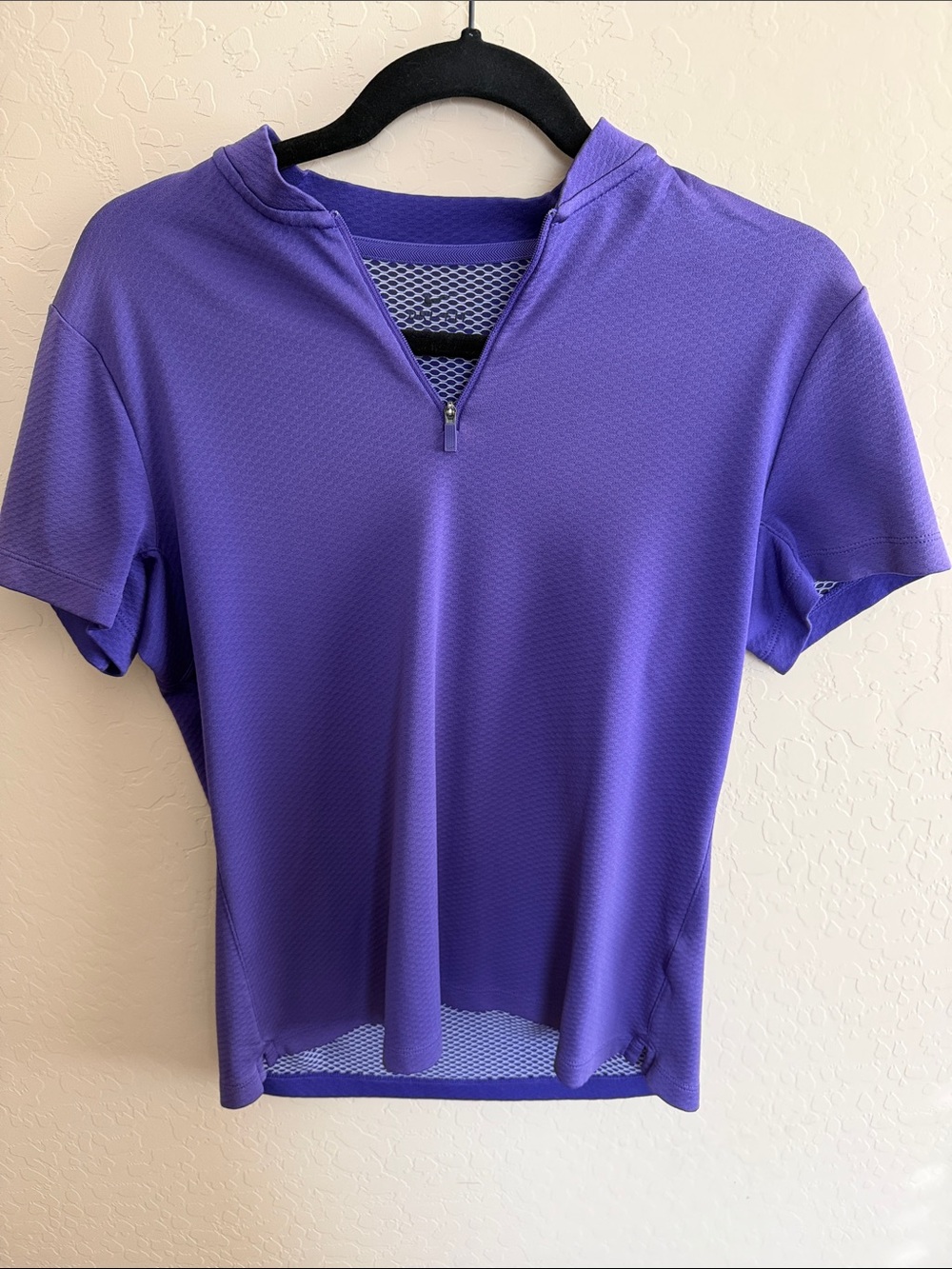 Nike Women’s Purple Golf Shirt w Zip up neck